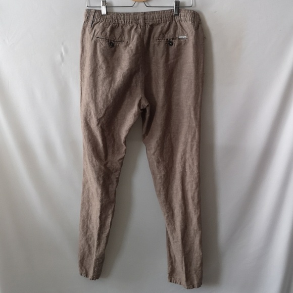 Women's Projek Raw Casual Pants Taupe Size Medium Zipper & Draw String 55% Linen - Picture 7 of 7